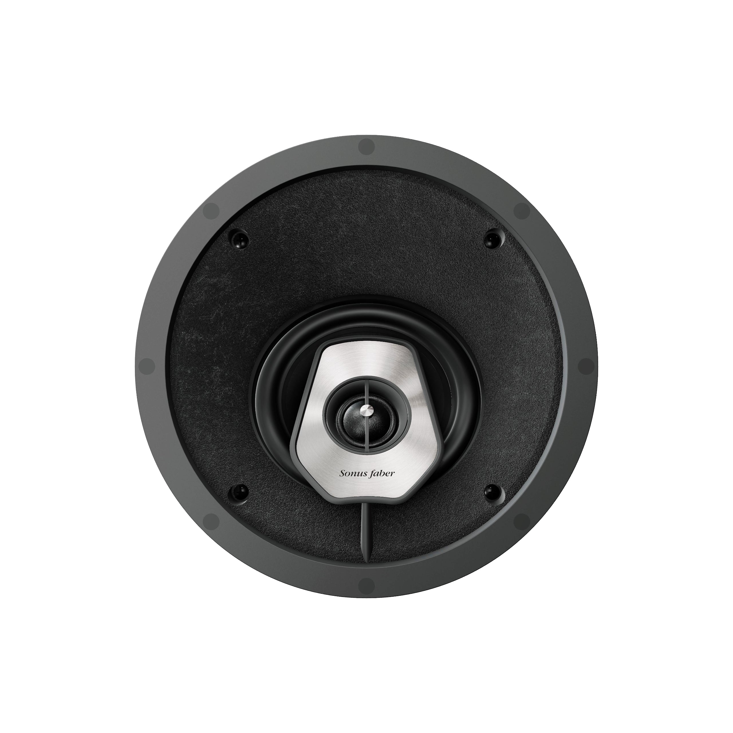 A front view of the Sonus faber PC-562P custom installation 2-way point in-ceiling speaker from the Palladio collection.