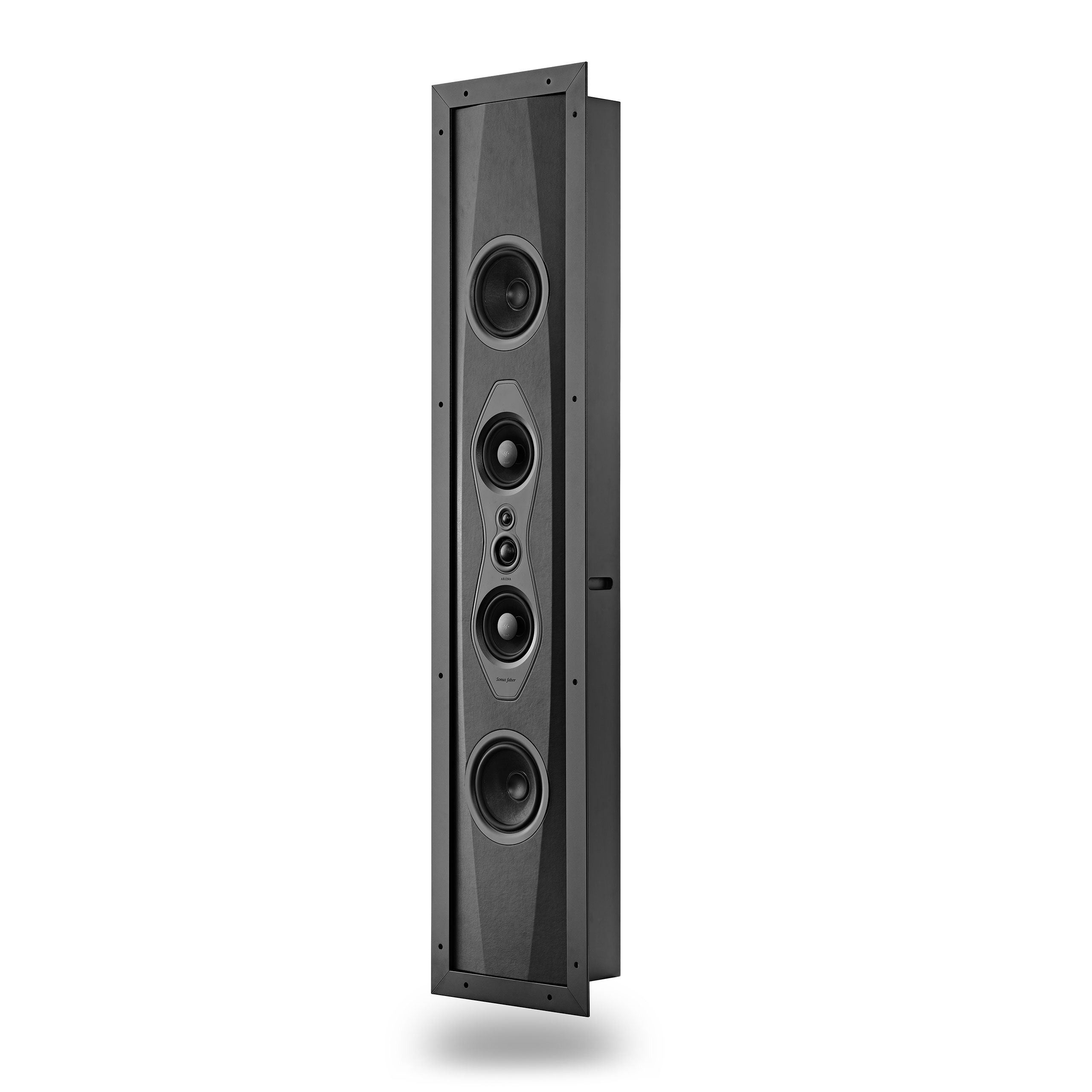 Sonus faber Arena 30 4-way in-wall speaker in black, highlighting exquisite Italian design, ready for custom installation.