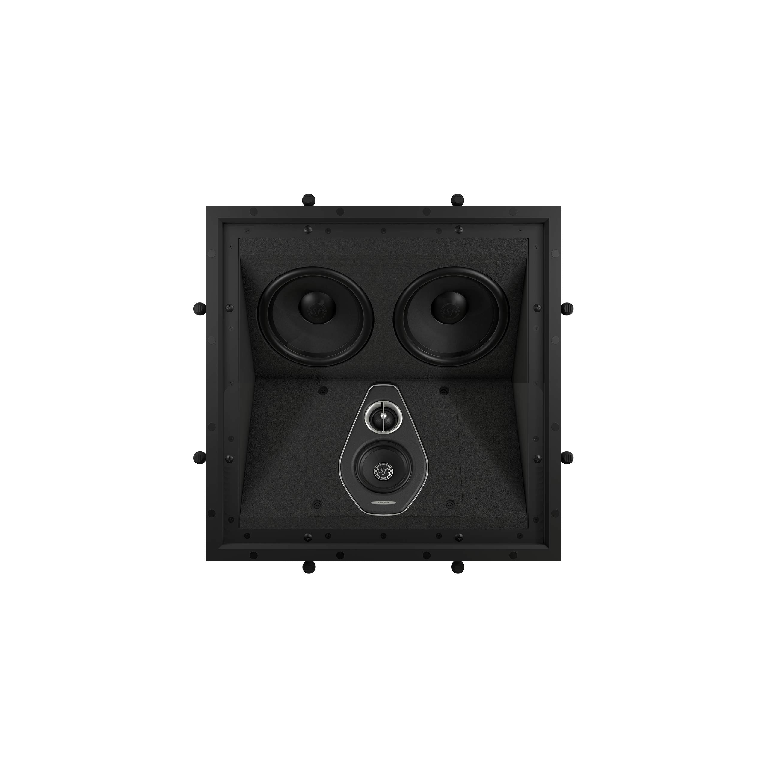 PC-664P 3-way in-ceiling system from Sonus faber's Palladio Collection, showcasing the intricate details of its tweeter.