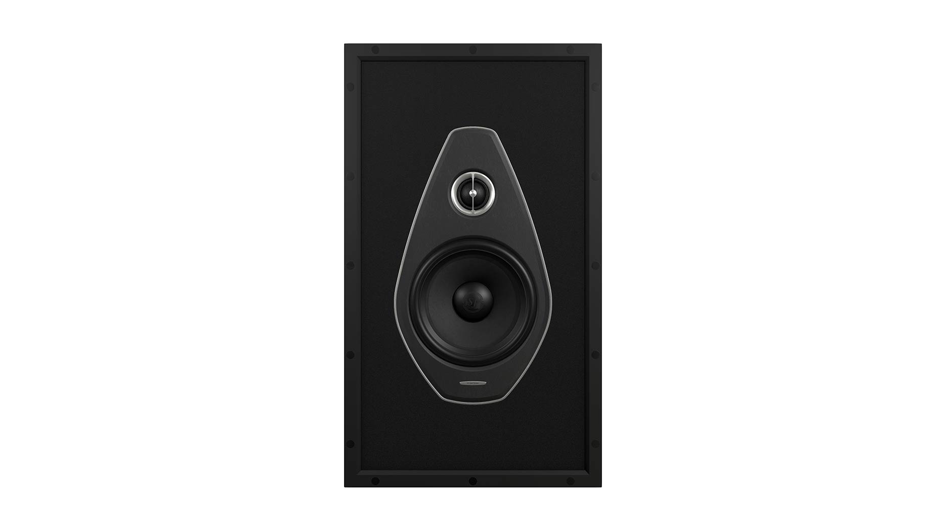 PW-662: 2-way in-wall speaker without the grille, revealing intricate details for custom installation.