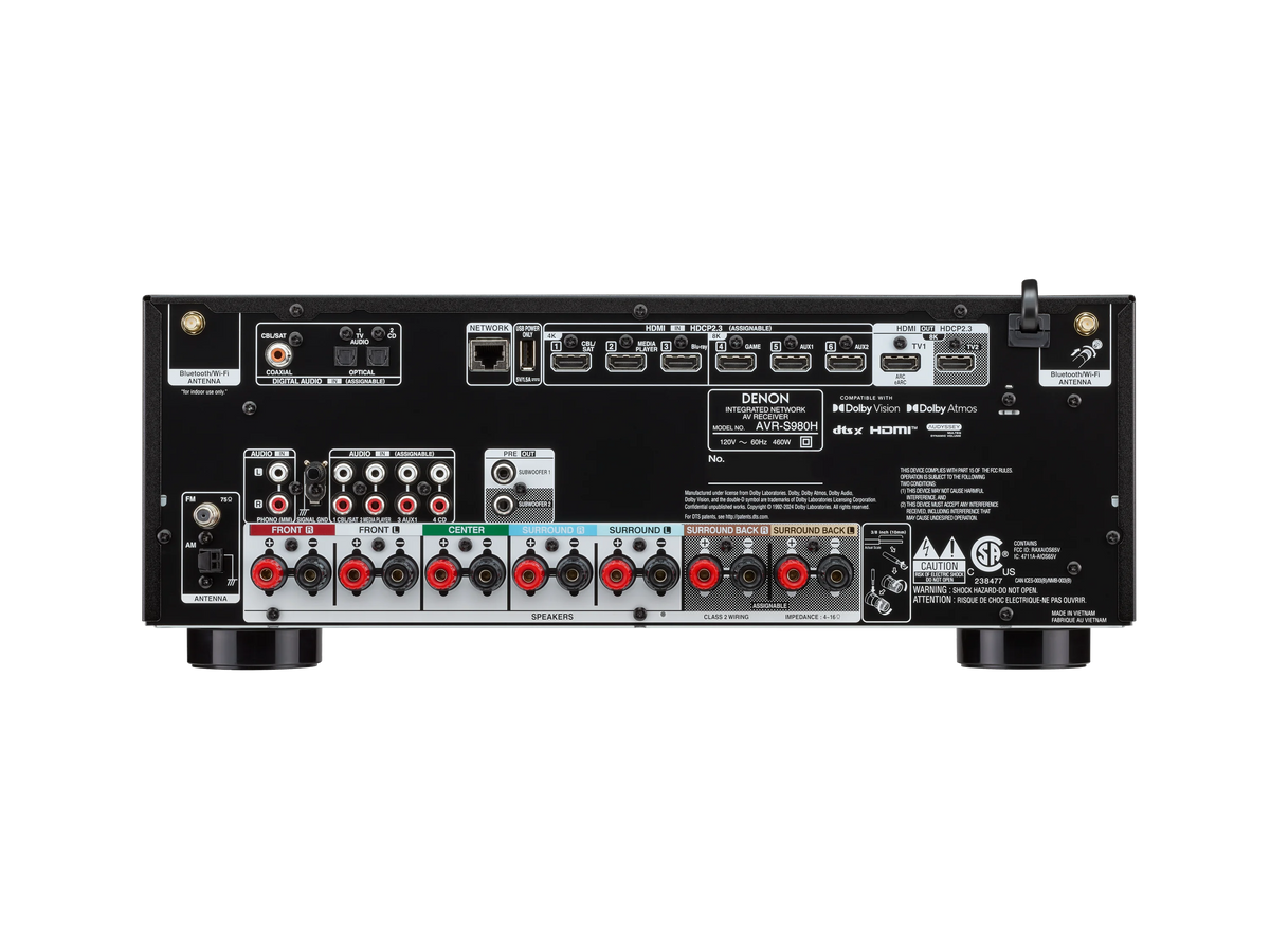 Denon AVR-S980H 7.2-Channel 8K AV Receiver | The Grid HiFi