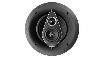 Close-up of the Sonus faber PC-683 3-way in-ceiling speaker system without the grille, showcasing intricate details.