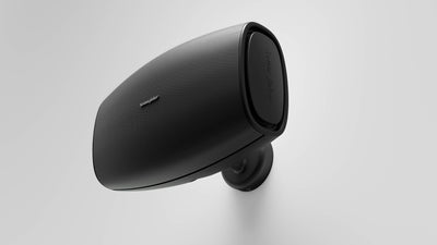 The Sonus faber Aster outdoor speaker in a black finish, highlighting its sleek design.