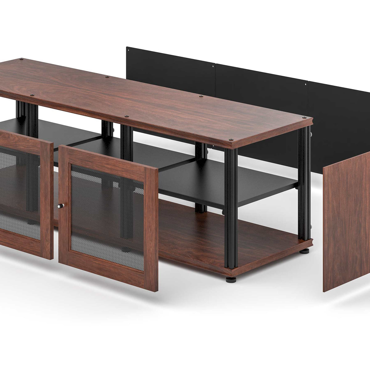Salamander Synergy Quad 245 Walnut / Aluminum | The Grid HiFi