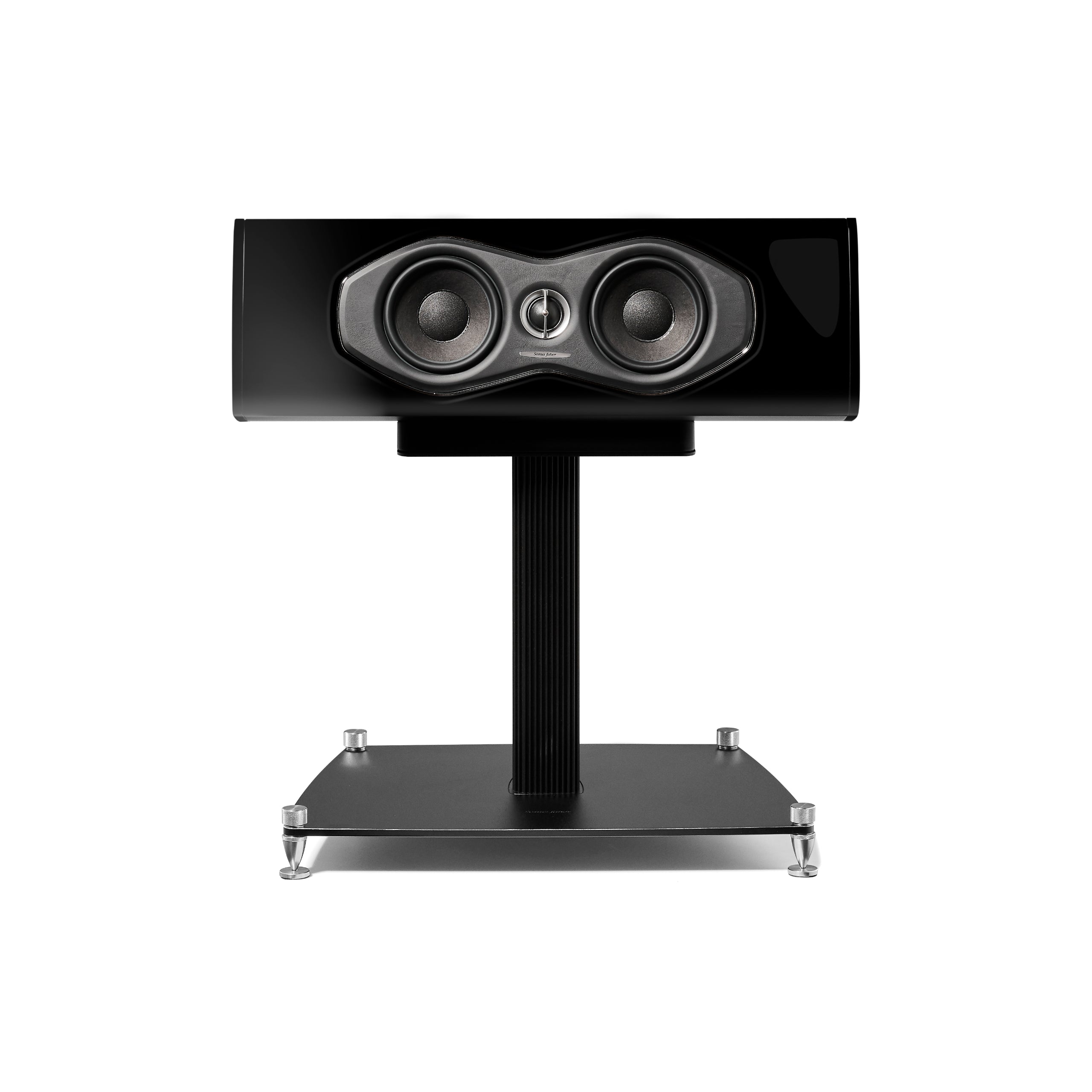 A front view of the Sonus faber Olympica Nova CI center channel speaker in black finish.