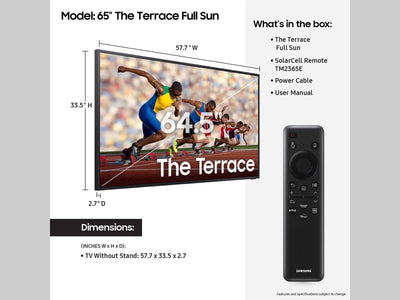 Samsung The Terrace 65" Full Sun Outdoor TV | The Grid